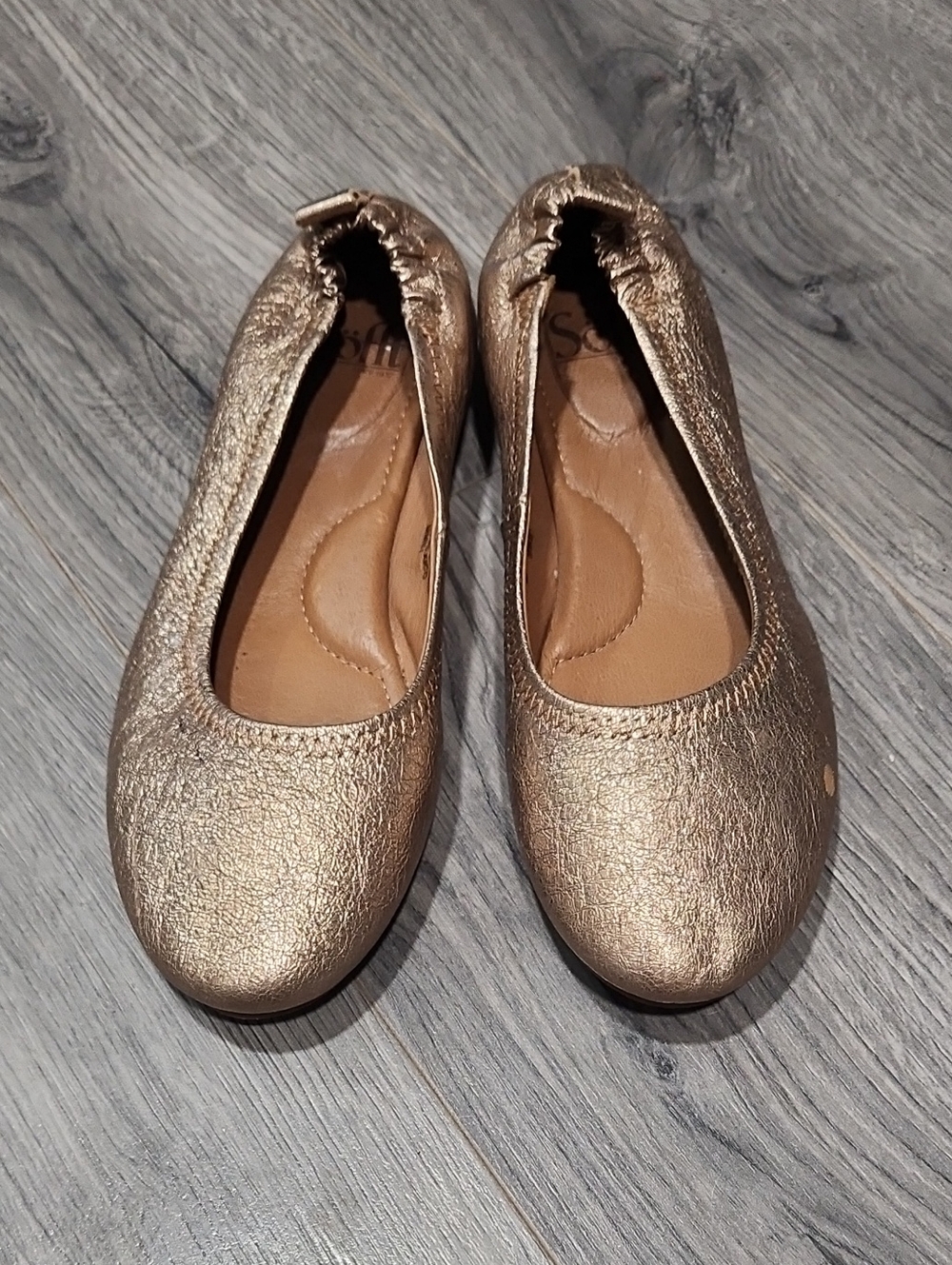 Sofft Kenni Metallic Gold Bronze Ballet Flats